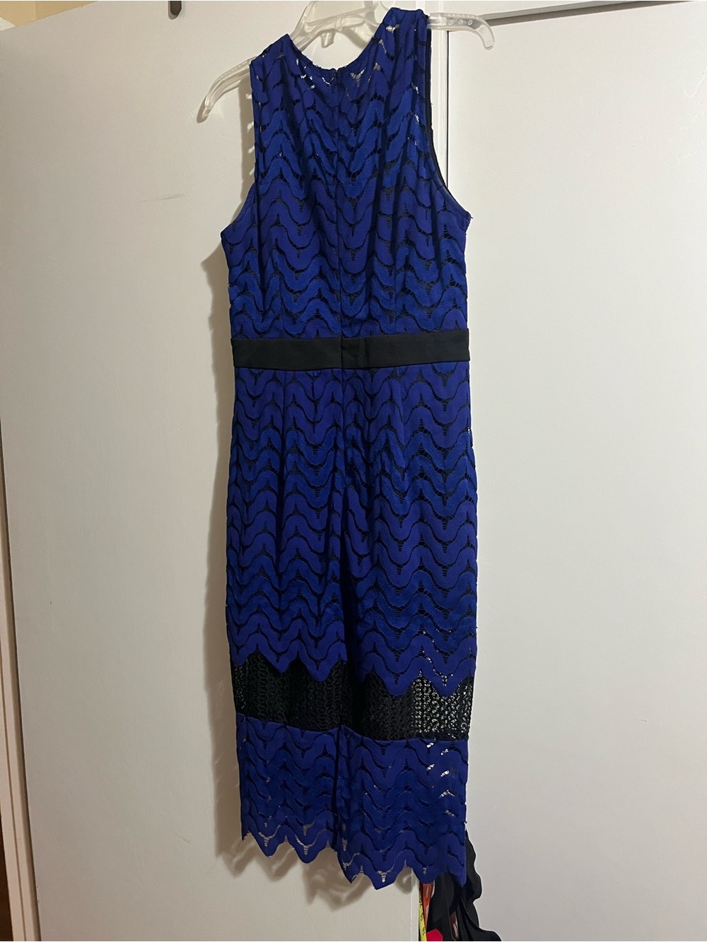 Blue Crochet Lace Sleeveless Dress